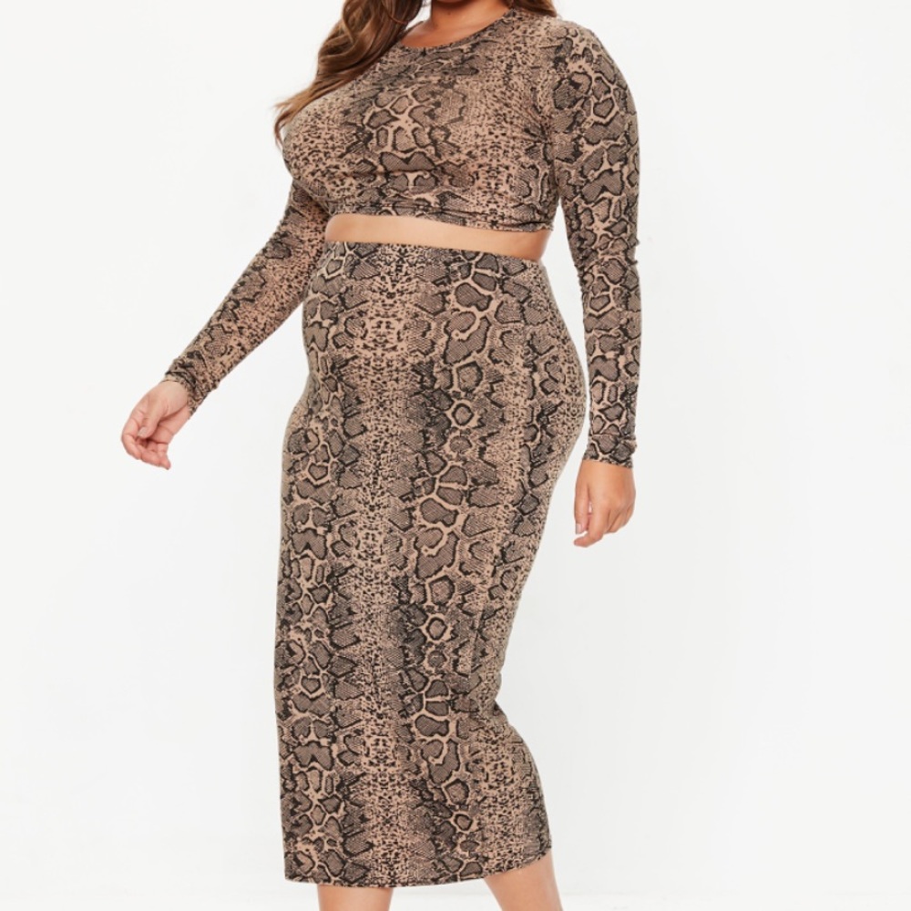 Missguided Plus Snake Print Co-ord